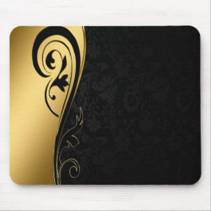 Elegant Black and Gold Mousepad