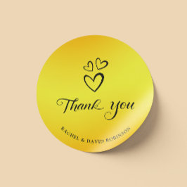 Elegant Black and Gold Vielen Dank Runder Aufkleber