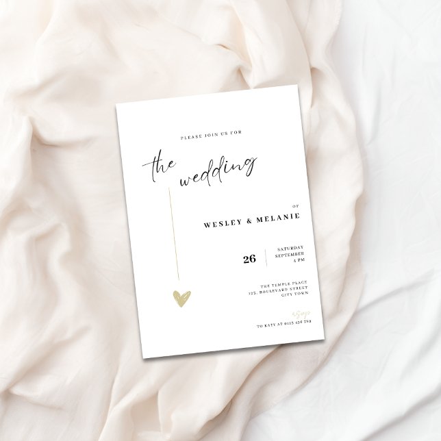 Elegant Black and Gold Wedding Invitation Einladung (Elegant The Wedding Invitation)