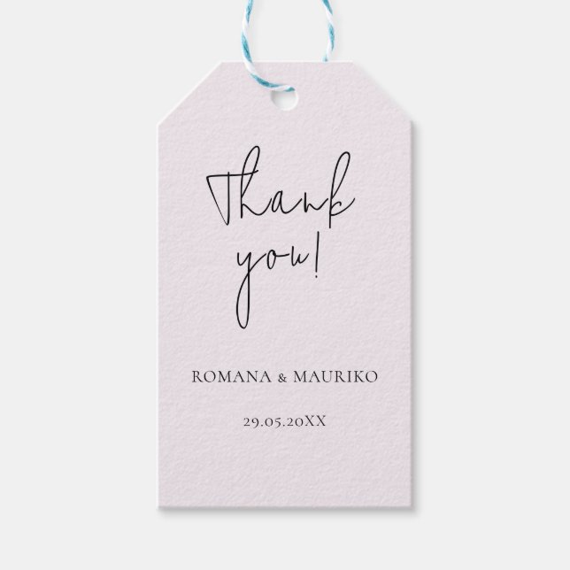 Elegant Black and Lilac Minimalistisch Geschenkanhänger (Vorderseite)