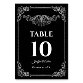 Elegant black and whit Gothic Wedding Table number Tischnummer
