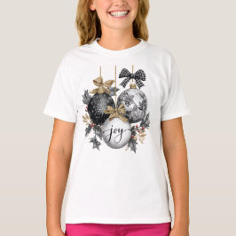 Elegant Black and White Christmas Ornaments T-Shirt