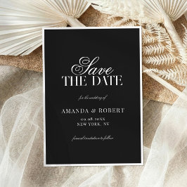 Elegant Black and White Classic Old Money Wedding Save The Date