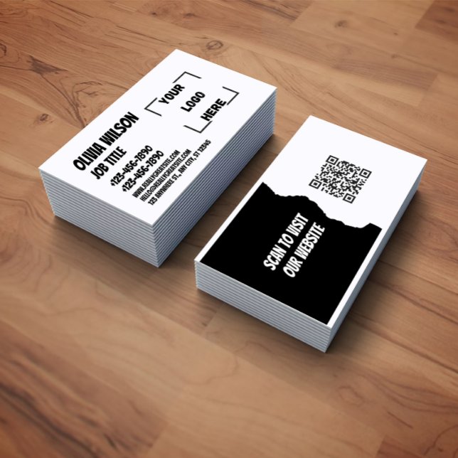Elegant Black and White Corporate Business Card Visitenkarte (Von Creator hochgeladen)
