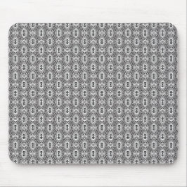 Elegant Black and White Folk Floral Seamless Patte Mousepad