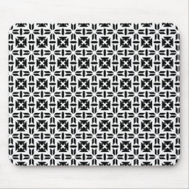 Elegant Black and White Geometric Pattern Mousepad