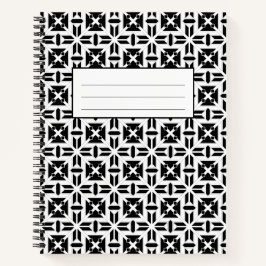 Elegant Black and White Geometric Pattern Notizbuch