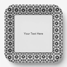 Elegant Black and White Geometric Pattern Pappteller