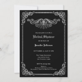 Elegant black and white Gothic Bridal Shower Ankündigung