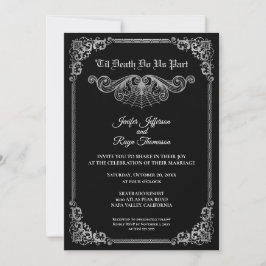 Elegant black and white Gothic wedding Invitation Einladung