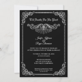 Elegant black and white Gothic wedding Invitation Einladung