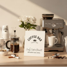 Elegant Black and White Graduation Coffee Bar