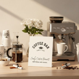 Elegant Black and White Graduation Coffee Bar Sockelschild