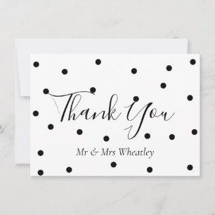 Elegant Black and White Polka Dots Danke