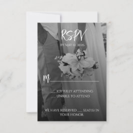 Elegant Black And White RSPV Card RSVP Karte