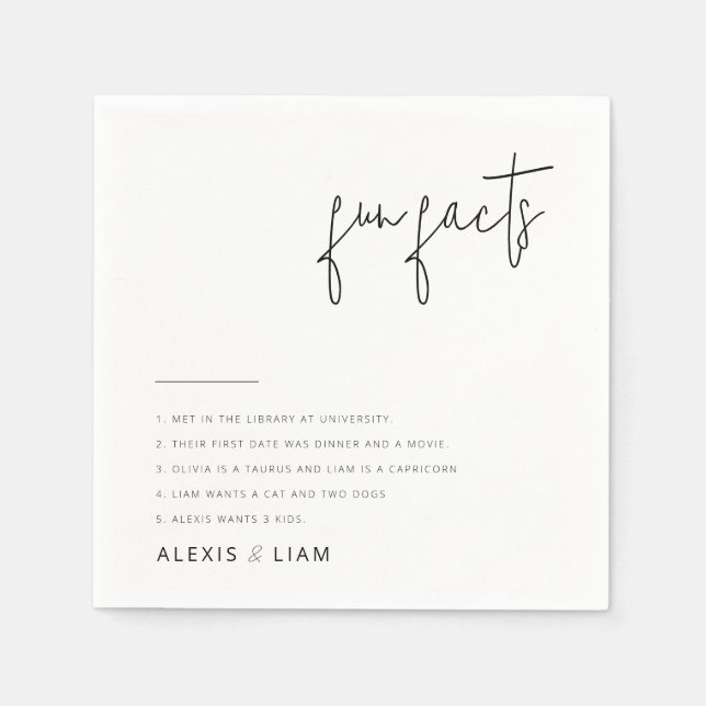 Elegant Black and White Wedding Napkins Serviette (Vorderseite)