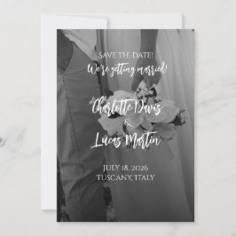 Elegant Black And White Wedding Save the Date Card Einladung