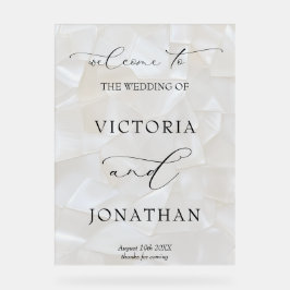 Elegant Black and White Wedding Welcome Sign Acrylschild