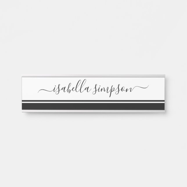 Elegant Black Beruflich Türschild (Vorderseite )
