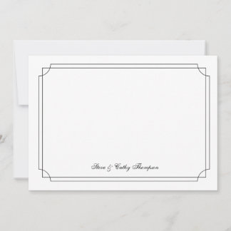 Elegant Black Border on White Custom Notecard Karte