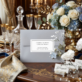 Elegant Black Border White Text Address Labels Adressaufkleber