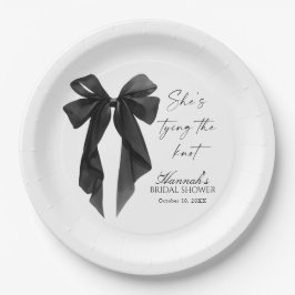 Elegant Black Bow Bridal Shower  Pappteller
