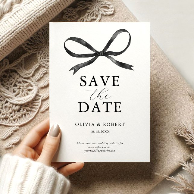 Elegant Black Bow Save The Date (Von Creator hochgeladen)