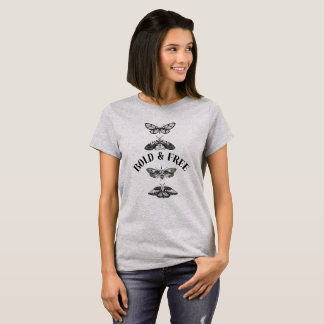 Elegant Black Butterflies Vertical Design — Grey T T-Shirt