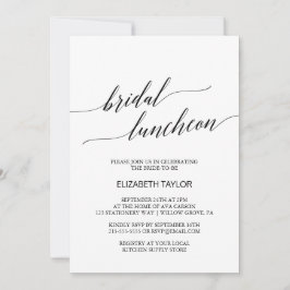 Elegant Black Calligraphy Bridal Luncheon Einladung
