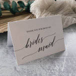Elegant Black Calligraphy Bridesmaid Dankeskarte<br><div class="desc">Diese elegante schwarze kalligraphische Danksagung-Karte ist perfekt für eine einfache Hochzeit. Das neutrale Design besticht durch eine minimalistische Karte,  die mit romantischer und skurriler Typografie dekoriert ist.</div>