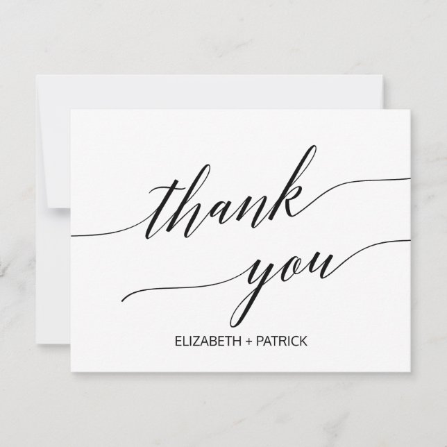 Elegant Black Calligraphy Danke Card (Vorderseite)
