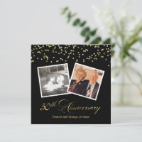 Elegant Black Confetti 50. Hochzeitstag