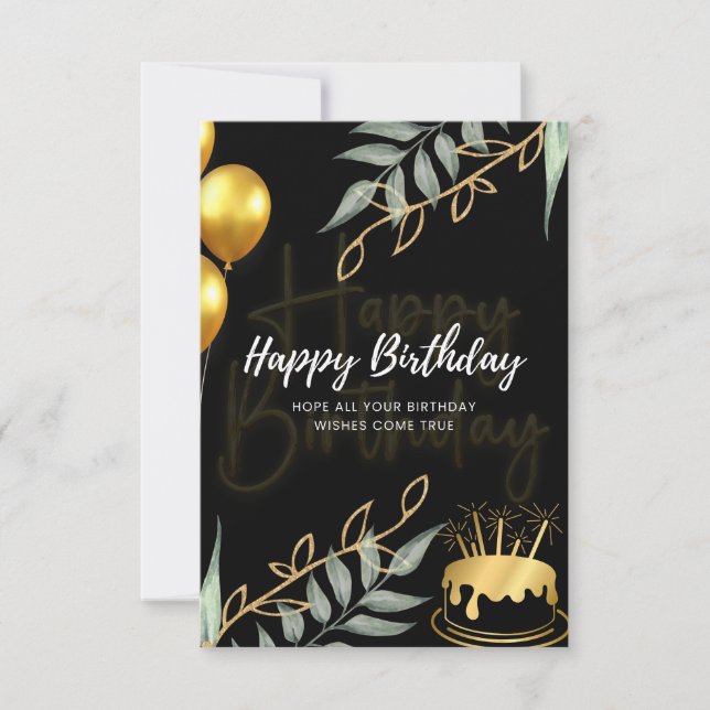 Elegant Black Congratulations cards RSVP Karte (Vorderseite)