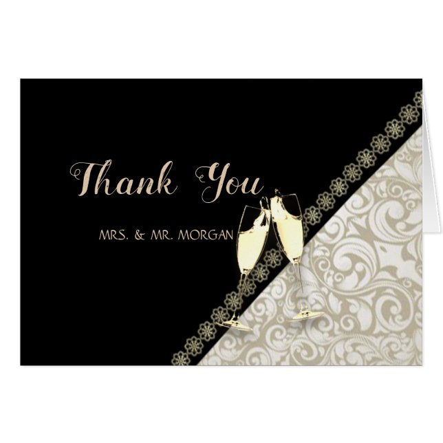 Elegant Black, Damask (Vorderseite (Horizontal))