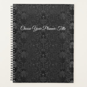 Elegant Black Damask Lace Planer