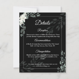 Elegant Black Enclosure Card with White Lily Dankeskarte