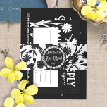 Elegant Black Floral Bat Mitzvah Einladungsbanderole<br><div class="desc">Personalisieren Sie Ihre stationäre Bauchband für Ihr elegantes schwarzes Bat Mitzvah Thema! Eine wunderschöne schwarze Blütenmuster rund um das Drehbuch ist die letzte Touch zu Vintagen Schwarzen Fledermausmitzvah,  Geburtstagen oder Hochzeitseinladungen. Übertragen Sie die schwarz-weiße Blumengestaltung auf andere Mailing-Accessoires. Ideal für schwarze botanische,  schlichte und elegante Party.</div>