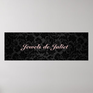 Elegant Black Floral Damasks 2 Poster