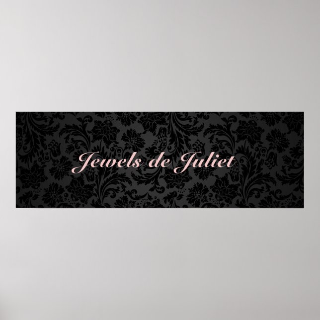 Elegant Black Floral Damasks 2 Poster (Vorne)