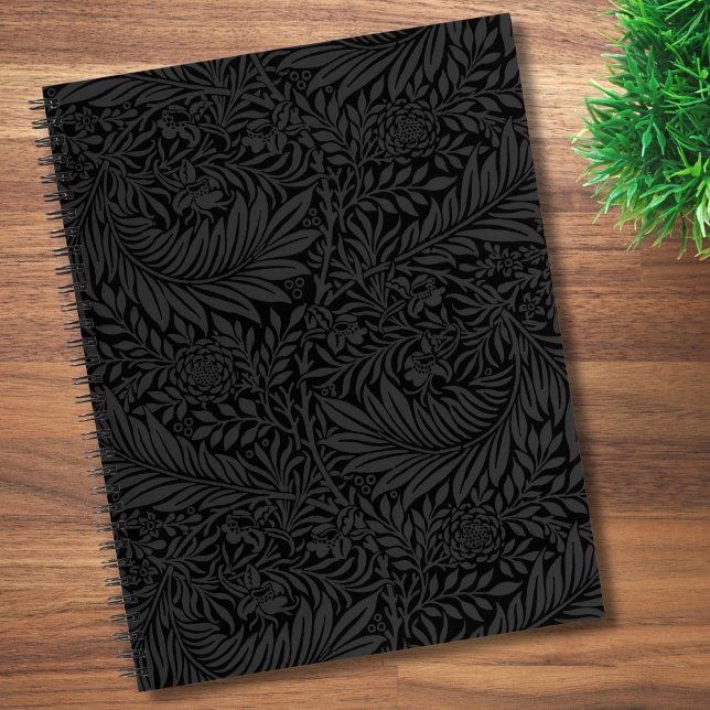Elegant Black Floral Pattern Notebook Notizbuch (Von Creator hochgeladen)