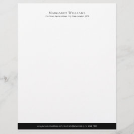Elegant Black Footer Name Address Letterhead Briefbogen