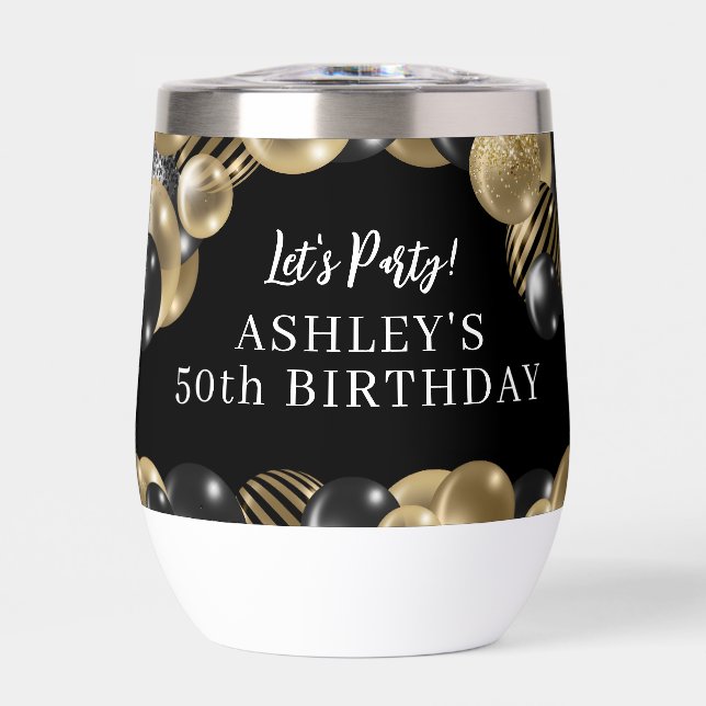 Elegant Black Gold 50. Geburtstag (Vorderseite)