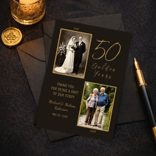 Elegant Black Gold 50. Jubiläums-Foto Danke
