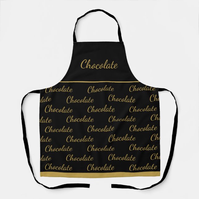 Elegant Black Gold Chocolate Staff Uniform Schürze (Vorderseite)