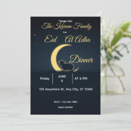 Elegant Black Gold Eid al-adha Dinner Einladung