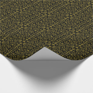 Elegant Black & Gold Filigree Geschenkpapier