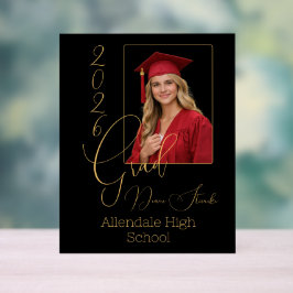 Elegant Black & Gold Graduation Acrylschild