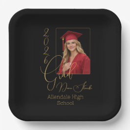 Elegant Black & Gold Graduation Pappteller