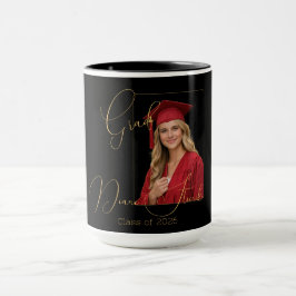 Elegant Black & Gold Graduation Tasse