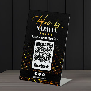 Elegant Black Gold Hair Salon Facebook Bewertung Sockelschild